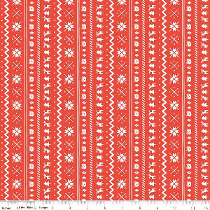 Riley Blake Flannel Northern Lights Fair Isle Red Cotton Flannel Fabric F15002-R
